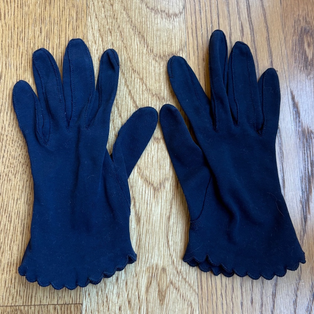 Grandoe vintage gloves suede navy 6.5 - Picture 5 of 6